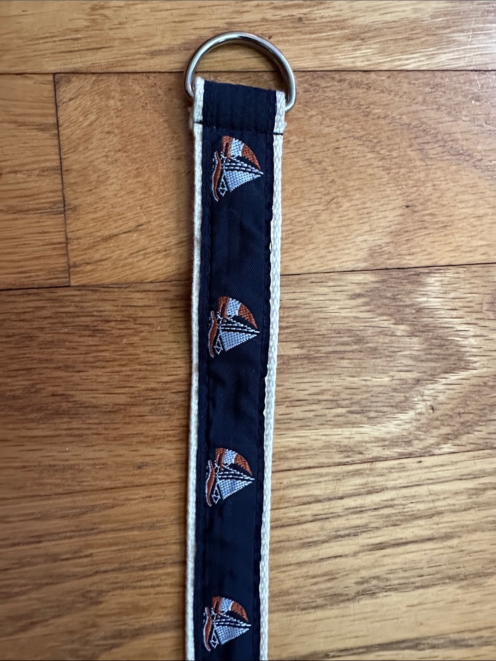 Navy Sailboat youth belt with Cream Trim